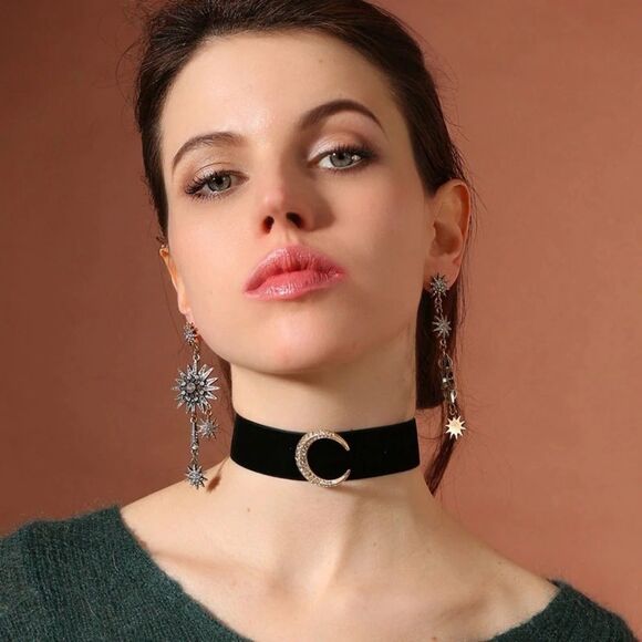 Gold and Silver Rhinestone Mismatched Earr… - Picture 8 of 8